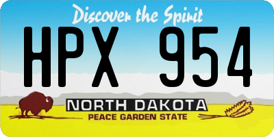 ND license plate HPX954