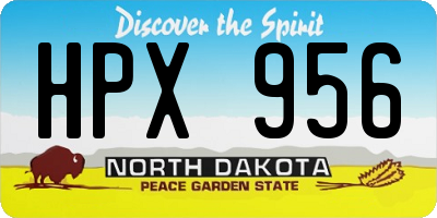 ND license plate HPX956