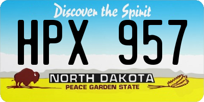 ND license plate HPX957