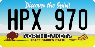 ND license plate HPX970