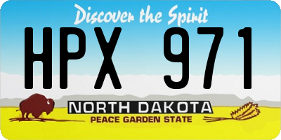 ND license plate HPX971