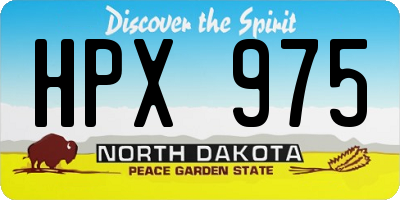 ND license plate HPX975
