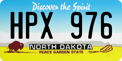 ND license plate HPX976