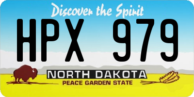 ND license plate HPX979