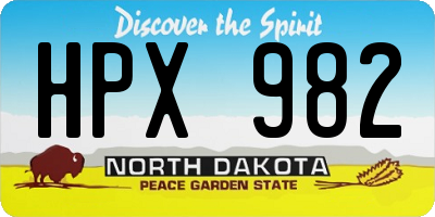 ND license plate HPX982