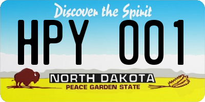 ND license plate HPY001