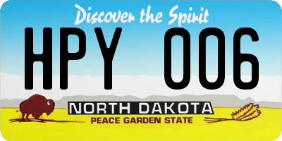 ND license plate HPY006