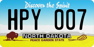 ND license plate HPY007