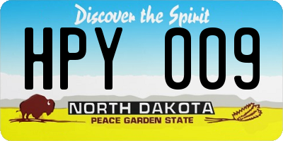 ND license plate HPY009