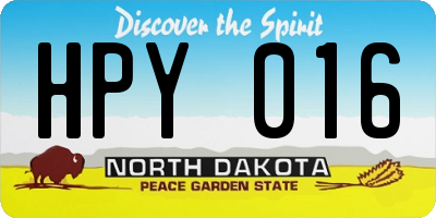 ND license plate HPY016