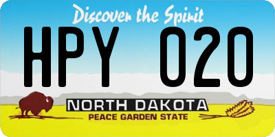 ND license plate HPY020
