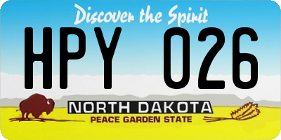 ND license plate HPY026