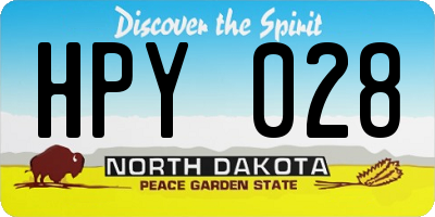 ND license plate HPY028