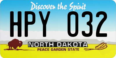 ND license plate HPY032