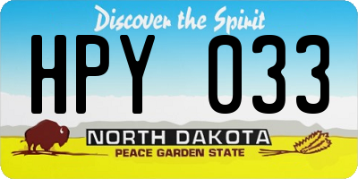 ND license plate HPY033