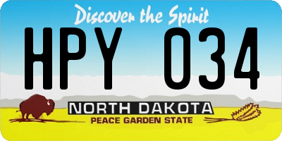 ND license plate HPY034