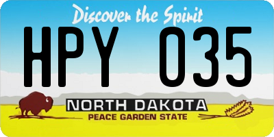 ND license plate HPY035
