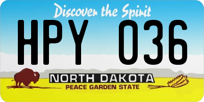 ND license plate HPY036