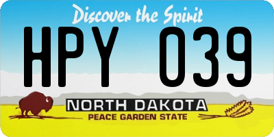ND license plate HPY039