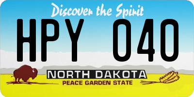 ND license plate HPY040