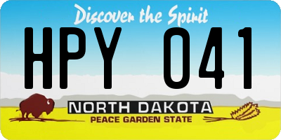ND license plate HPY041