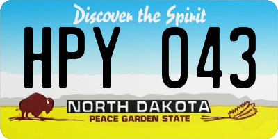 ND license plate HPY043