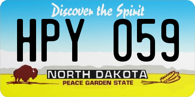 ND license plate HPY059