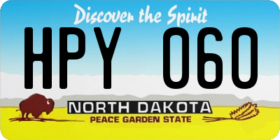 ND license plate HPY060