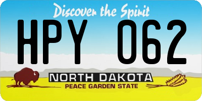 ND license plate HPY062
