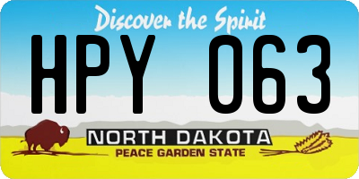 ND license plate HPY063