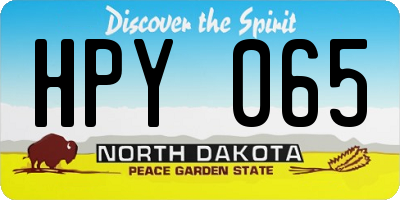 ND license plate HPY065