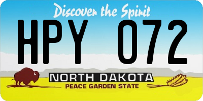 ND license plate HPY072