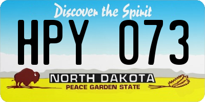 ND license plate HPY073