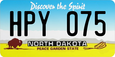 ND license plate HPY075
