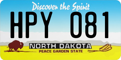 ND license plate HPY081