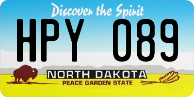 ND license plate HPY089