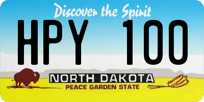 ND license plate HPY100
