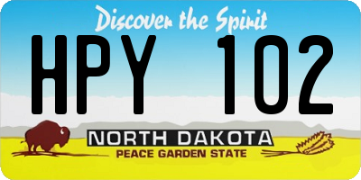 ND license plate HPY102