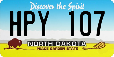 ND license plate HPY107