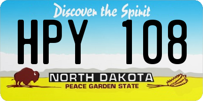 ND license plate HPY108