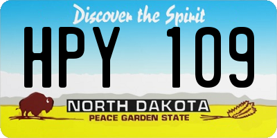 ND license plate HPY109