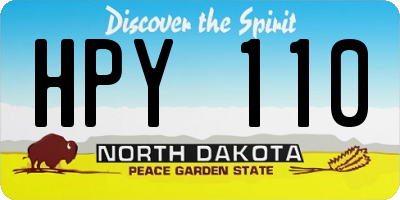 ND license plate HPY110