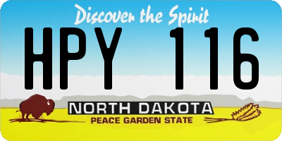 ND license plate HPY116
