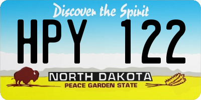ND license plate HPY122
