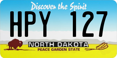 ND license plate HPY127