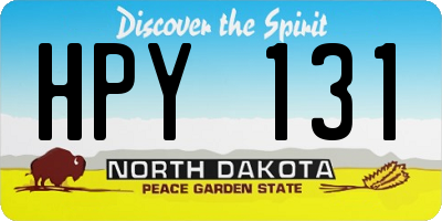 ND license plate HPY131