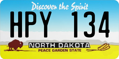 ND license plate HPY134
