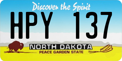 ND license plate HPY137