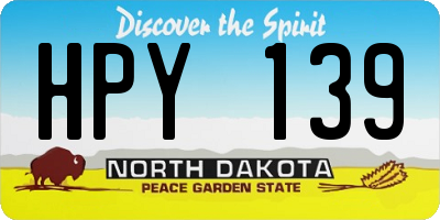 ND license plate HPY139
