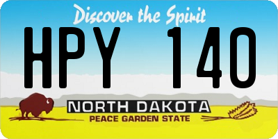 ND license plate HPY140